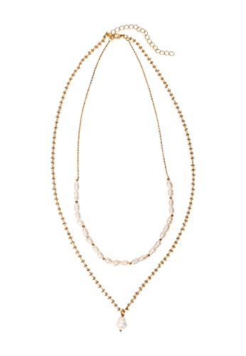 HALLHUBER Halskette mit echten Süßwasserperlen Gold, One Size