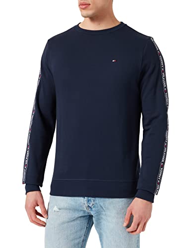 Tommy Hilfiger Herren Logo-Tape Sweatshirt, Navy Blazer, L